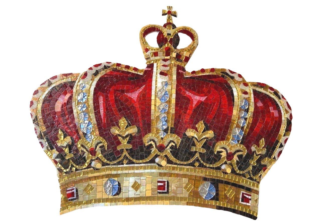 Mozaika – korona królewska czerwono-złota