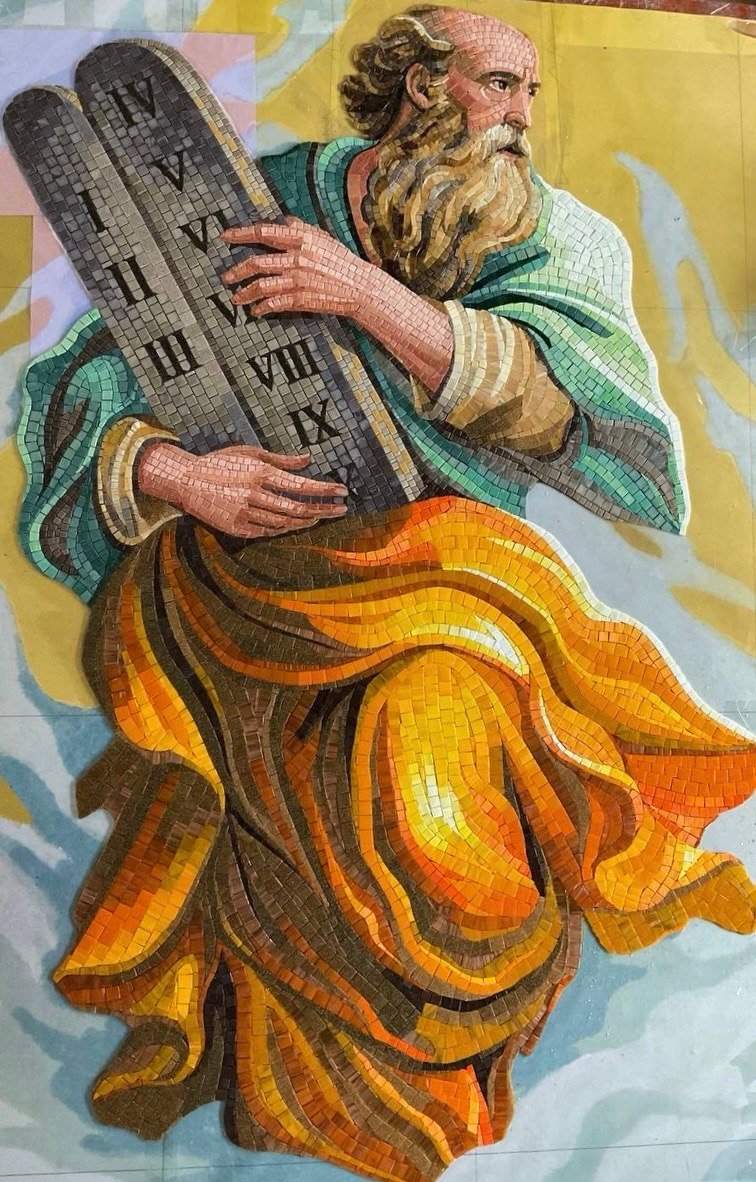 Mozaika – Mojżesz z tablicami przykazań
