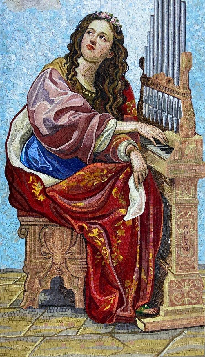Mozaika – Św. Cecylia z organami